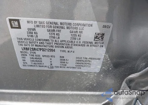 2023 Buick Envision Avenir Awd z USA, uszkodzony, nr VIN LRBFZSR47PD212994